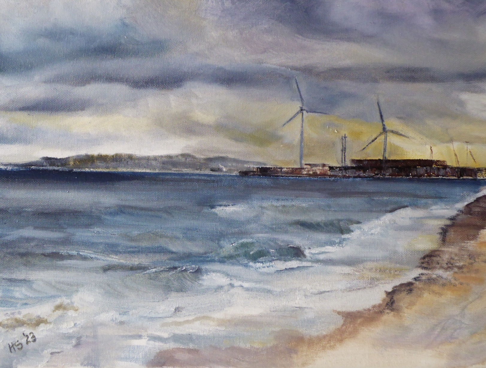Just off the easel